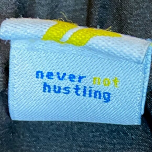 Never Not Hustling Drawstring Parachute Cargo Pants Sz XXL Tall Black #107M - Picture 8 of 9